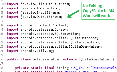 unfold Code in Eclipse