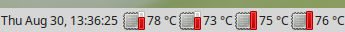 HP 630 Overheating problem. Screenshot of CPU temperatures in Linux Mint 18.1 while browsing